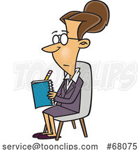 Cartoon Female Psychiatrist Taking Notes by Toonaday
