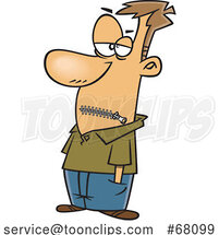 Cartoon Silenced Guy with a Zippered Mouth by Toonaday