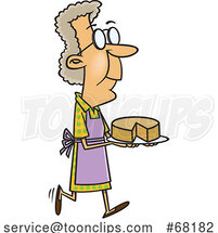 Cartoon Granny with a Sponge Cake by Toonaday