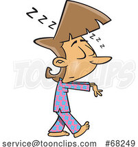 Cartoon Girl Sleep Walking by Toonaday