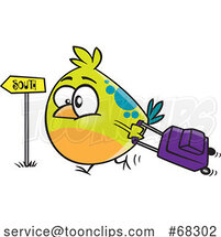 Cartoon South Bound Migrating Bird by Toonaday