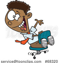 Cartoon Young Business Man Playing on an Office Chair by Toonaday