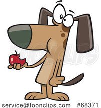 Cartoon Dog Eating His Daily Apple by Toonaday