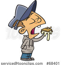 Cartoon White Boy Eating a Messy Smores by Toonaday