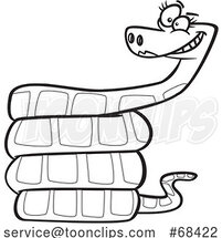 Cartoon Black and White Grinning Female Snake by Toonaday