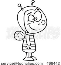 Cartoon Black and White Boy in a Bee Costume by Toonaday