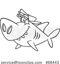 Cartoon Black and White Brother Shark by Toonaday