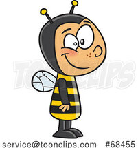 Cartoon White Boy in a Bee Costume by Toonaday
