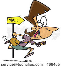 Cartoon White Lady Running to the Mall by Toonaday