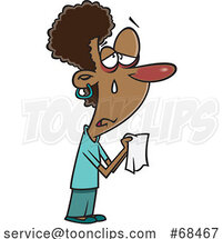 Cartoon Emotional Black Lady Crying by Toonaday