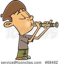Cartoon Boy Playing a Recorder by Toonaday