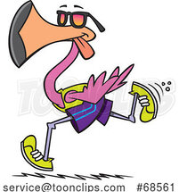 Cartoon Runner Flamingo by Toonaday