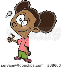 Cartoon Black Girl Flipping a Coin by Toonaday