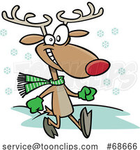 Cartoon Jolly Reindeer Taking a Stroll by Toonaday