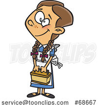 Cartoon Becky Holding a Basket by Toonaday