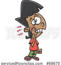 Cartoon Girl with a Toothache by Toonaday