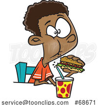 Cartoon Boy Eating a Burger by Toonaday