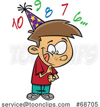 Cartoon Boy Counting down to New Year by Toonaday