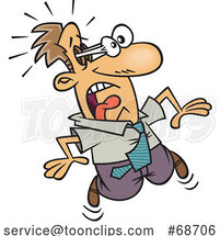 Cartoon Shocked Businessman with Eyes Popping out of His Head by Toonaday
