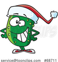 Cartoon Grinning Christmas Pickle by Toonaday