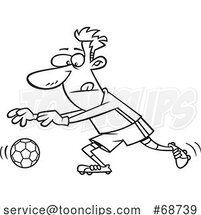 Cartoon Black and White Soccer Goalkeeper by Toonaday