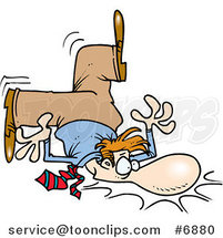 Cartoon Clumsy Business Man Falling on His Face by Toonaday