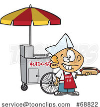 Clipart Cartoon Hot Dog Vendor Boy by Toonaday