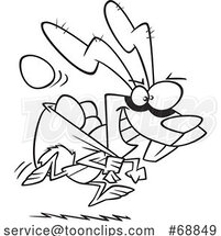 Cartoon Easter Bunny Bandit Stealing Eggs by Toonaday