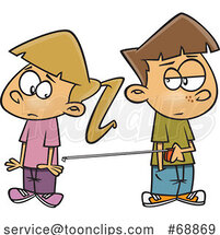 Cartoon Boy and Girl Social Distancing by Toonaday