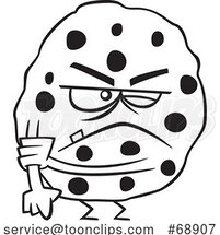 Cartoon Black and White Tough Cookie by Toonaday