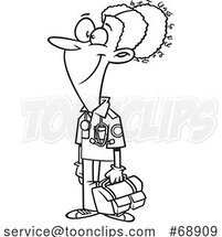 Cartoon Black and White Female EMT by Toonaday
