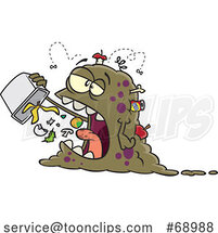 Cartoon Monster Eating Garbage by Toonaday