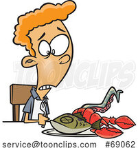 Cartoon Teen Boy with Sea Food by Toonaday