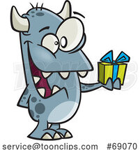 Cartoon Monster Giving a Gift by Toonaday