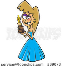 Cartoon Actress Receiving an Award by Toonaday