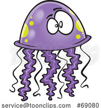 Cartoon Purple Jellyfish by Toonaday