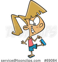 Cartoon Girl Wearing Flip Flops by Toonaday