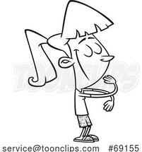 Cartoon Black and White Girl Giving an Air Hug by Toonaday