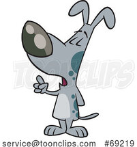 Cartoon Smart Dog Holding up a Finger and Talking by Toonaday