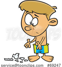 Cartoon Boy with a Broken Glass by Toonaday