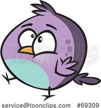 Cartoon Purple Bird by Toonaday