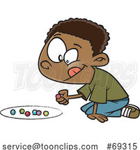 Cartoon Boy Playing with Marbles by Toonaday