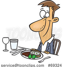 Cartoon Happy Guy at a Diner by Toonaday