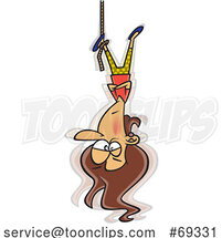 Cartoon Lady at the End of Her Rope by Toonaday