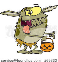 Cartoon Halloween Goblin Trick or Treating by Toonaday