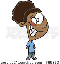 Cartoon Grinning Girl with Braces by Toonaday