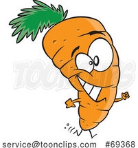 Cartoon Happy Fresh Carrot Walking by Toonaday
