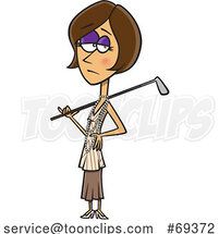 Cartoon Jordan Baker the Female Golfer from the Great Gatsby by Toonaday
