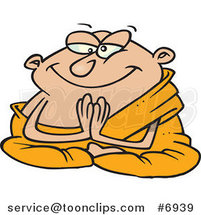 Cartoon Meditating Monk by Toonaday