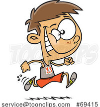 Cartoon Track and Field Boy Running by Toonaday